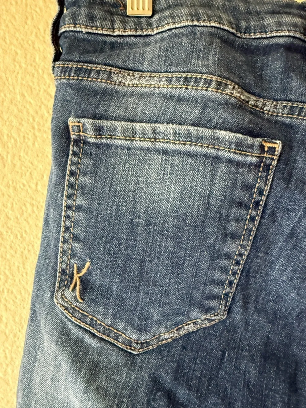 Kut from the Kloth Distressed Mid-Rise Dark Blue Denim Shorts
